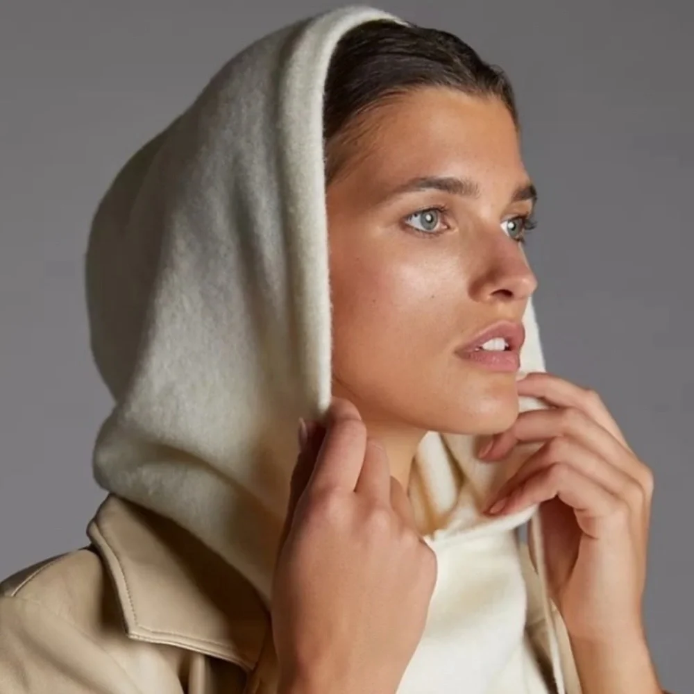 Anthropologie Hooded Snood - ivory new without tags one size